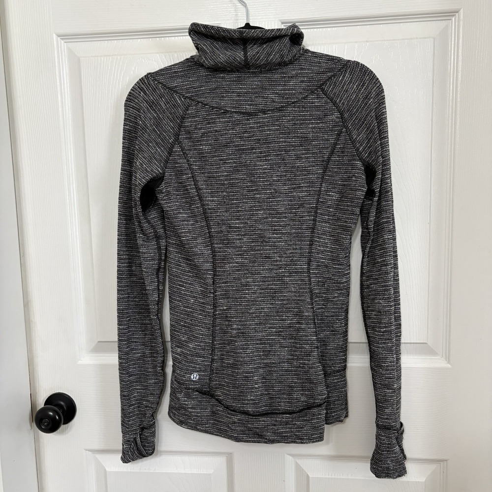 Lululemon Think Fast Dark Gray Sweater Pullover Zip Size 2 / XS Quarter Zip - Picture 4 of 7